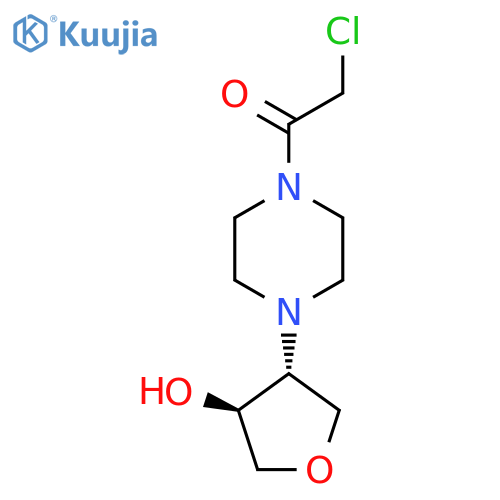 rac-2-chloro-1-{4-(3R,4S)-4-hydroxyoxolan-3-ylpiperazin-1-yl}ethan-1-one structure