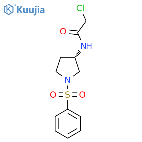 N-(3S)-1-(benzenesulfonyl)pyrrolidin-3-yl-2-chloroacetamide structure
