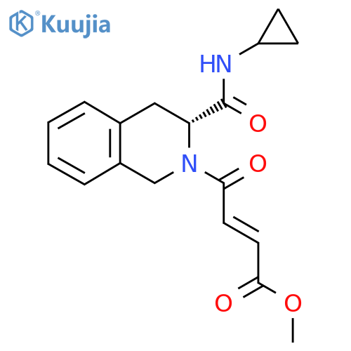 Methyl (E)-4-[(3R)-3-(cyclopropylcarbamoyl)-3,4-dihydro-1H-isoquinolin-2-yl]-4-oxobut-2-enoate structure