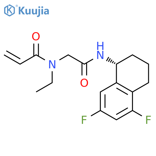 N-({(1R)-5,7-difluoro-1,2,3,4-tetrahydronaphthalen-1-ylcarbamoyl}methyl)-N-ethylprop-2-enamide structure