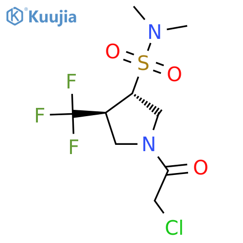 rac-(3R,4R)-1-(2-chloroacetyl)-N,N-dimethyl-4-(trifluoromethyl)pyrrolidine-3-sulfonamide structure