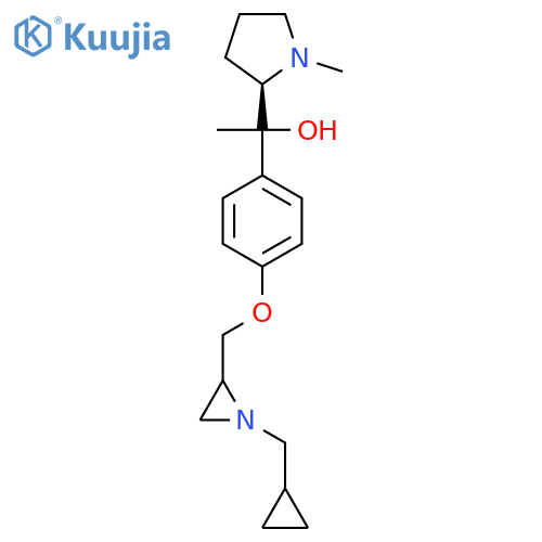 1-[4-[[1-(Cyclopropylmethyl)aziridin-2-yl]methoxy]phenyl]-1-[(2R)-1-methylpyrrolidin-2-yl]ethanol structure