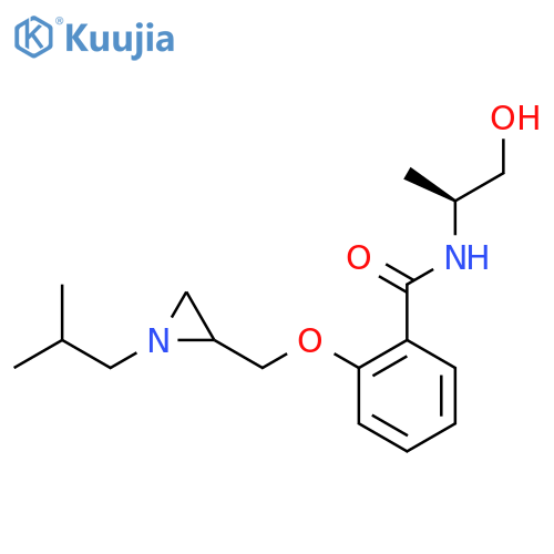 N-[(2S)-1-Hydroxypropan-2-yl]-2-[[1-(2-methylpropyl)aziridin-2-yl]methoxy]benzamide structure