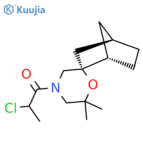 2-Chloro-1-[(1S,2R,4R)-6′,6′-dimethylspiro[bicyclo[2.2.1]heptane-2,2′-morpholin]-4′-yl]-1-propanone structure