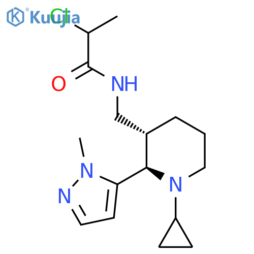 2-Chloro-N-[[(2R,3S)-1-cyclopropyl-2-(2-methylpyrazol-3-yl)piperidin-3-yl]methyl]propanamide structure
