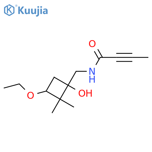 N-(3-ethoxy-1-hydroxy-2,2-dimethylcyclobutyl)methylbut-2-ynamide structure