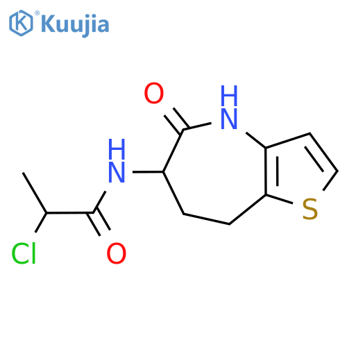 2-chloro-N-{5-oxo-4H,5H,6H,7H,8H-thieno[3,2-b]azepin-6-yl}propanamide structure