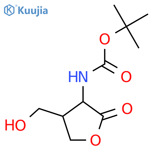 Tert-butyl N-[4-(hydroxymethyl)-2-oxooxolan-3-yl]carbamate structure
