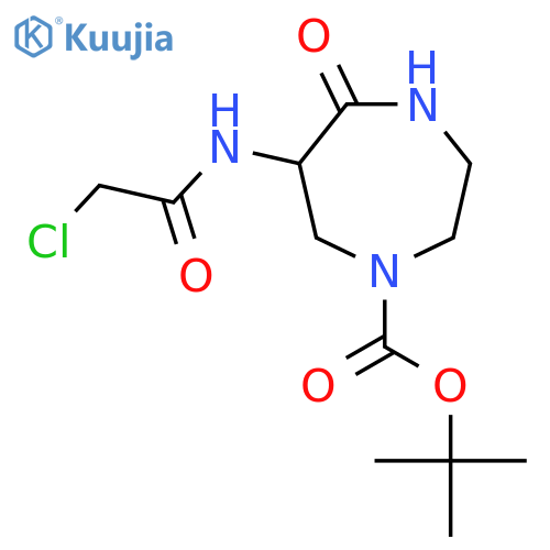 Tert-butyl 6-(2-chloroacetamido)-5-oxo-1,4-diazepane-1-carboxylate structure