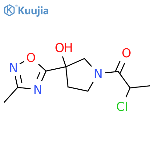 2-Chloro-1-[3-hydroxy-3-(3-methyl-1,2,4-oxadiazol-5-yl)pyrrolidin-1-yl]propan-1-one structure