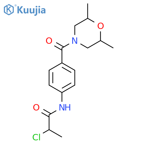 2-Chloro-N-[4-(2,6-dimethylmorpholine-4-carbonyl)phenyl]propanamide structure