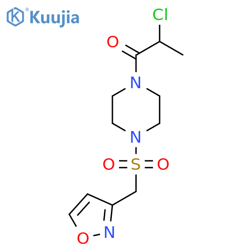 2-Chloro-1-[4-(1,2-oxazol-3-ylmethylsulfonyl)piperazin-1-yl]propan-1-one structure