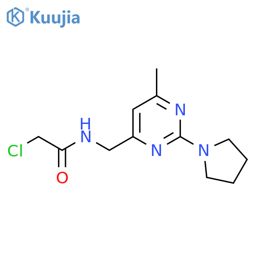2-chloro-N-{6-methyl-2-(pyrrolidin-1-yl)pyrimidin-4-ylmethyl}acetamide structure