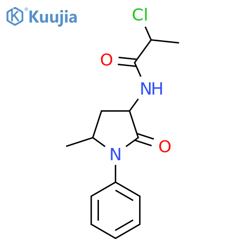 2-Chloro-N-(5-methyl-2-oxo-1-phenylpyrrolidin-3-yl)propanamide structure