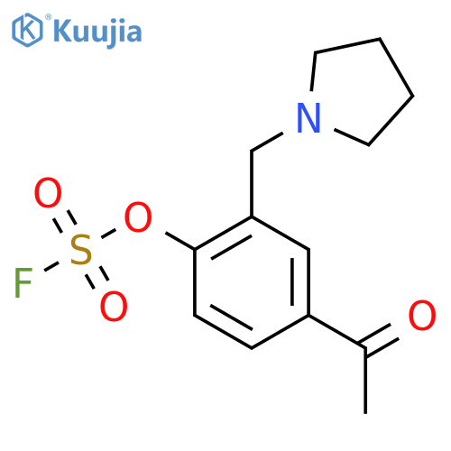 4-Acetyl-2-[(pyrrolidin-1-yl)methyl]phenyl fluoranesulfonate structure