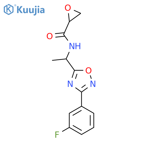 N-{1-[3-(3-fluorophenyl)-1,2,4-oxadiazol-5-yl]ethyl}oxirane-2-carboxamide structure