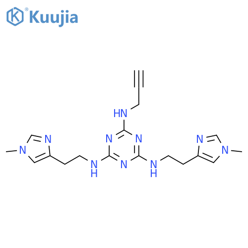 N2,N4-Bis[2-(1-methyl-1H-imidazol-4-yl)ethyl]-N6-2-propyn-1-yl-1,3,5-triazine-2,4,6-triamine structure