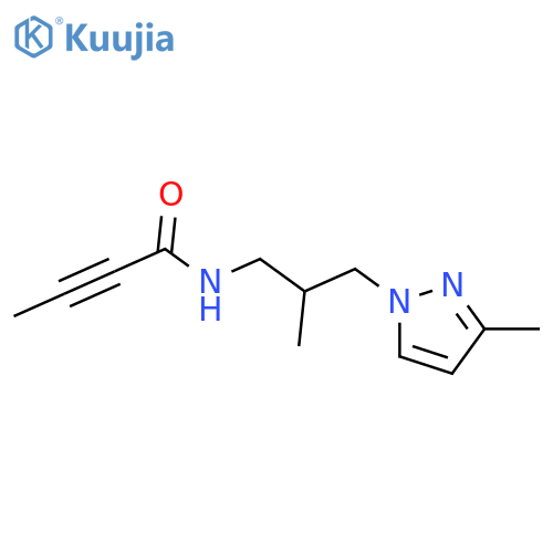 N-2-methyl-3-(3-methyl-1H-pyrazol-1-yl)propylbut-2-ynamide structure