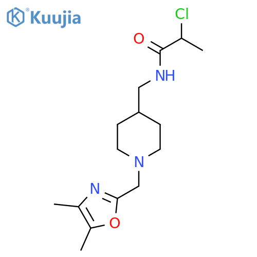 2-Chloro-N-[[1-[(4,5-dimethyl-1,3-oxazol-2-yl)methyl]piperidin-4-yl]methyl]propanamide structure