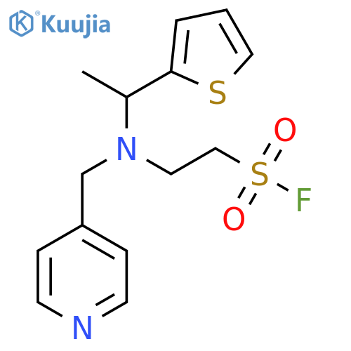 2-{[(Pyridin-4-yl)methyl][1-(thiophen-2-yl)ethyl]amino}ethane-1-sulfonyl fluoride structure