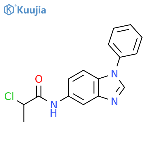 2-Chloro-N-(1-phenylbenzimidazol-5-yl)propanamide structure