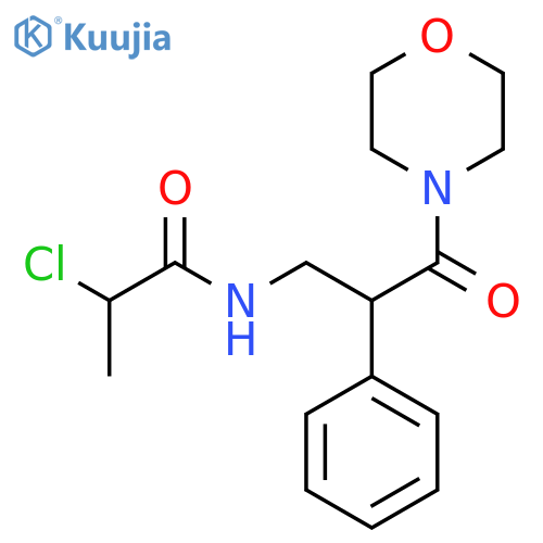 2-Chloro-N-(3-morpholin-4-yl-3-oxo-2-phenylpropyl)propanamide structure