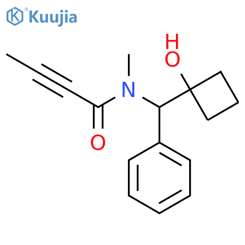 N-(1-hydroxycyclobutyl)(phenyl)methyl-N-methylbut-2-ynamide structure