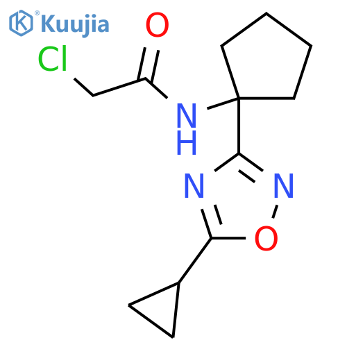 2-chloro-N-1-(5-cyclopropyl-1,2,4-oxadiazol-3-yl)cyclopentylacetamide structure