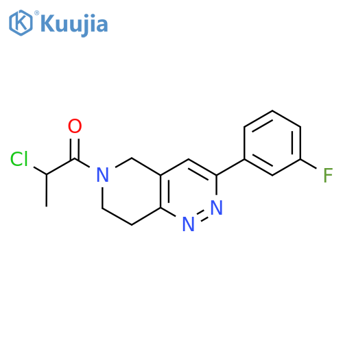 2-Chloro-1-[3-(3-fluorophenyl)-7,8-dihydro-5H-pyrido[4,3-c]pyridazin-6-yl]propan-1-one structure