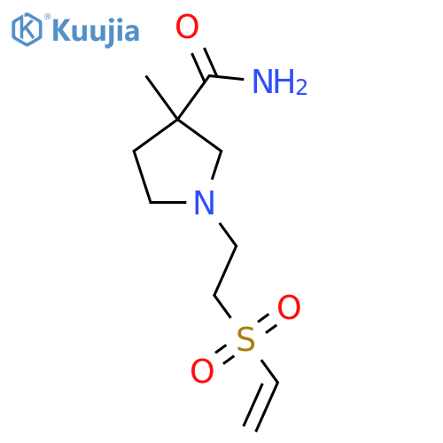 1-2-(ethenesulfonyl)ethyl-3-methylpyrrolidine-3-carboxamide structure