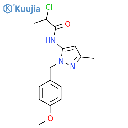 2-Chloro-N-[2-[(4-methoxyphenyl)methyl]-5-methylpyrazol-3-yl]propanamide structure