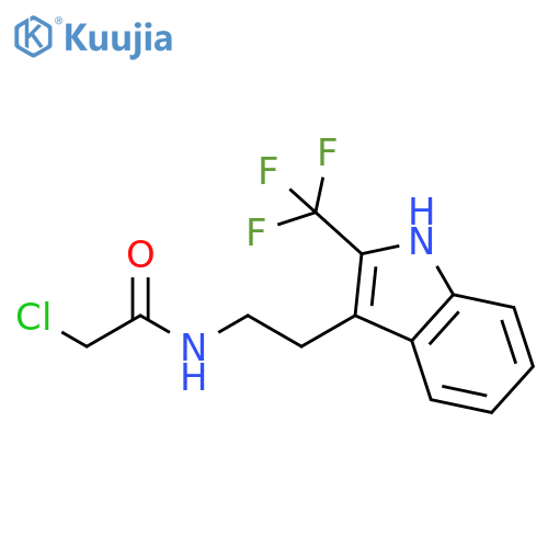 2-chloro-N-{2-2-(trifluoromethyl)-1H-indol-3-ylethyl}acetamide structure