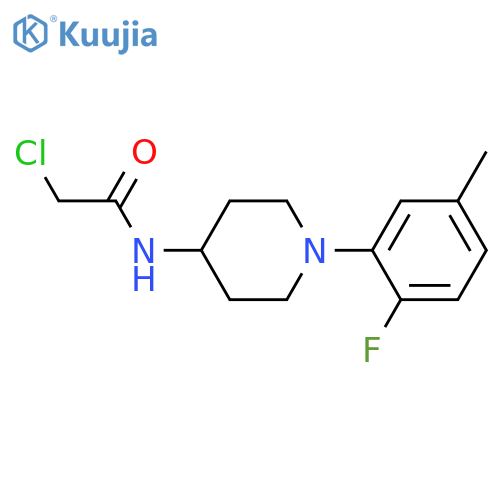 2-chloro-N-1-(2-fluoro-5-methylphenyl)piperidin-4-ylacetamide structure