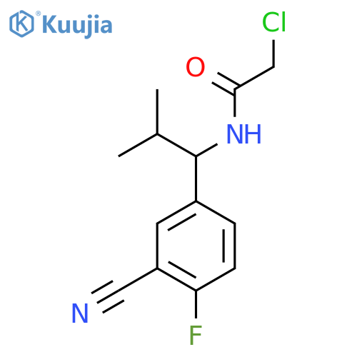2-chloro-N-[1-(3-cyano-4-fluorophenyl)-2-methylpropyl]acetamide structure