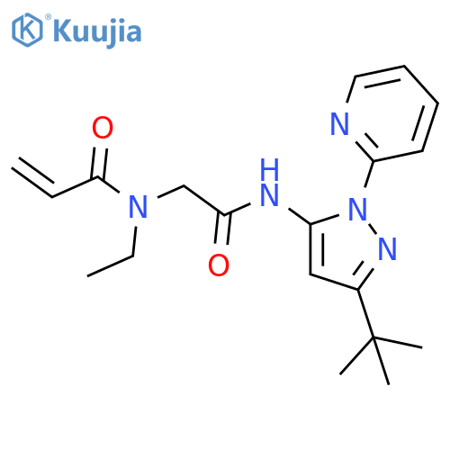 N-({[3-tert-butyl-1-(pyridin-2-yl)-1H-pyrazol-5-yl]carbamoyl}methyl)-N-ethylprop-2-enamide structure