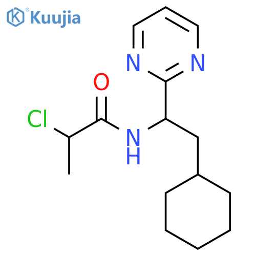 2-Chloro-N-(2-cyclohexyl-1-pyrimidin-2-ylethyl)propanamide structure