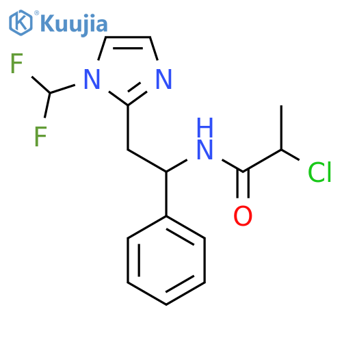 2-Chloro-N-[2-[1-(difluoromethyl)imidazol-2-yl]-1-phenylethyl]propanamide structure