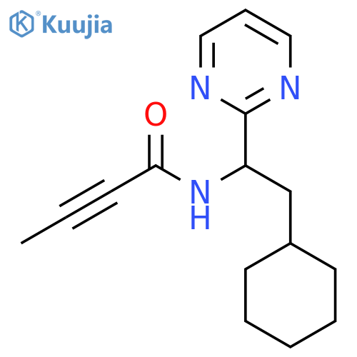N-2-cyclohexyl-1-(pyrimidin-2-yl)ethylbut-2-ynamide structure