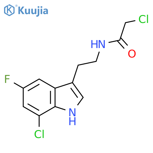 2-Chloro-N-[2-(7-chloro-5-fluoro-1H-indol-3-yl)ethyl]acetamide structure