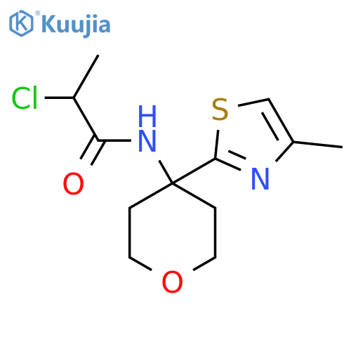 2-Chloro-N-[4-(4-methyl-1,3-thiazol-2-yl)oxan-4-yl]propanamide structure