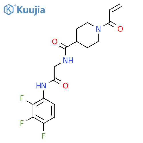 2-{[1-(prop-2-enoyl)piperidin-4-yl]formamido}-N-(2,3,4-trifluorophenyl)acetamide structure