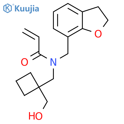 N-(2,3-Dihydro-1-benzofuran-7-ylmethyl)-N-[[1-(hydroxymethyl)cyclobutyl]methyl]prop-2-enamide structure
