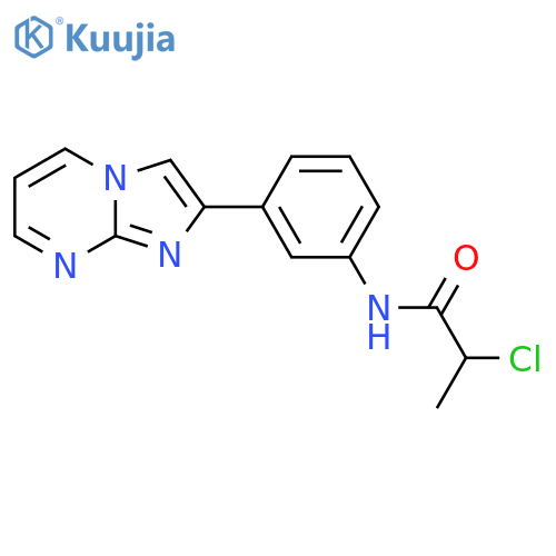 2-Chloro-N-(3-imidazo[1,2-a]pyrimidin-2-ylphenyl)propanamide structure