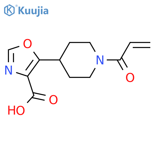 5-1-(prop-2-enoyl)piperidin-4-yl-1,3-oxazole-4-carboxylic acid structure