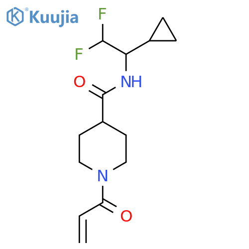 N-(1-cyclopropyl-2,2-difluoroethyl)-1-(prop-2-enoyl)piperidine-4-carboxamide structure