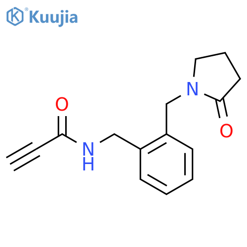 N-({2-[(2-oxopyrrolidin-1-yl)methyl]phenyl}methyl)prop-2-ynamide structure