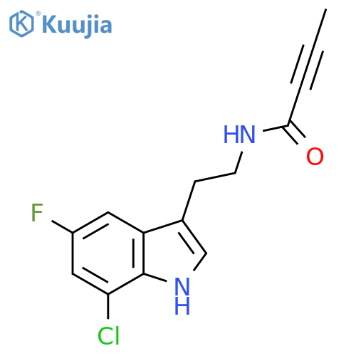 N-[2-(7-chloro-5-fluoro-1H-indol-3-yl)ethyl]but-2-ynamide structure