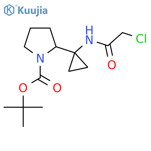Tert-butyl 2-[1-(2-chloroacetamido)cyclopropyl]pyrrolidine-1-carboxylate structure