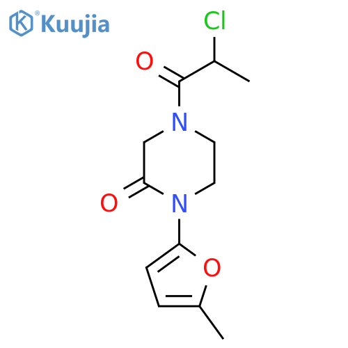 4-(2-Chloropropanoyl)-1-(5-methylfuran-2-yl)piperazin-2-one structure