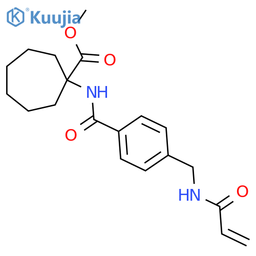 Methyl 1-{4-[(prop-2-enamido)methyl]benzamido}cycloheptane-1-carboxylate structure